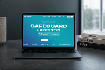 Safeguard website preview on a laptop